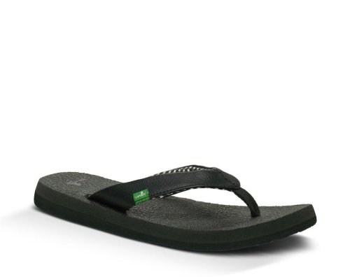 Sanuk Womens Yoga Mat Black Flip Flops | ULZBNQ637